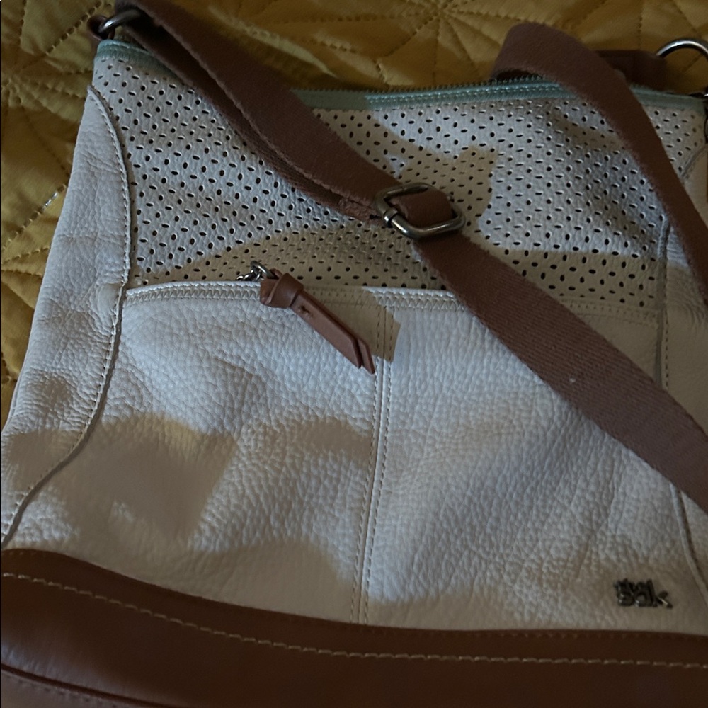The Sak Cream and Brown Crossbody Bag - Picture 3 of 8